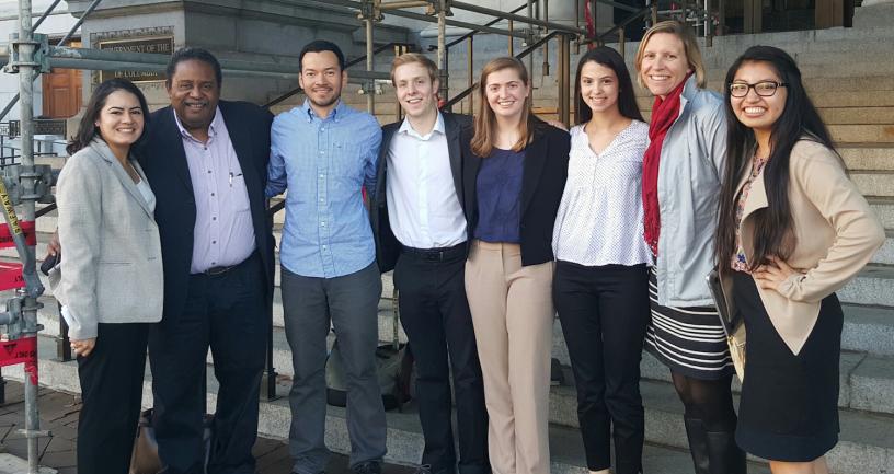 Photo of Dr. Diana Guelespe and the research team she lead to explore the experiences immigrants have as they go through the process of obtaining DC's limited purpose driver's license.