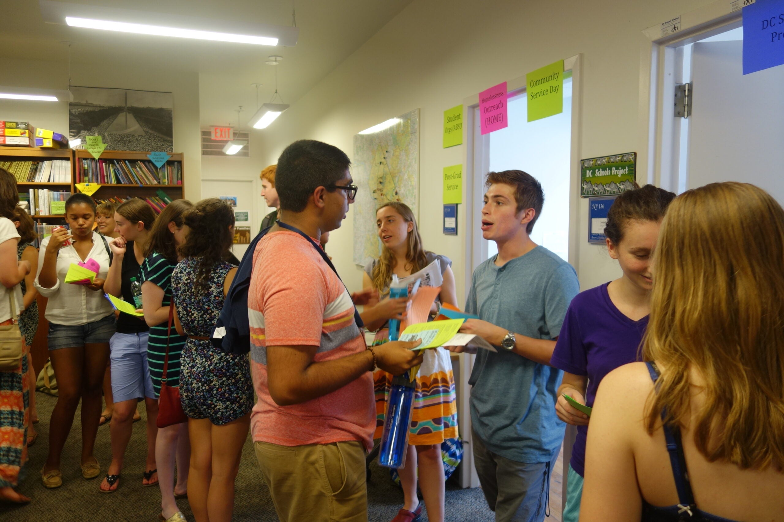 Students talking to each other about social justice